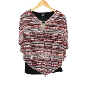 NWT Robert Louis Career Casual Top Blouse X-Large XL STRIPED NAVY